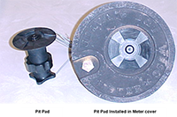 outside meter cover with pit pad